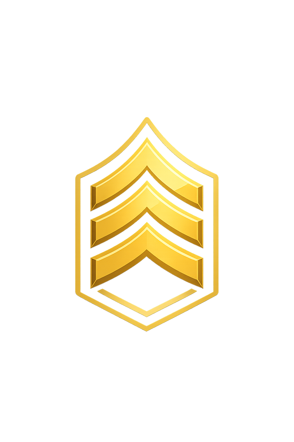 Gold SIM Sarge chevrons badge
