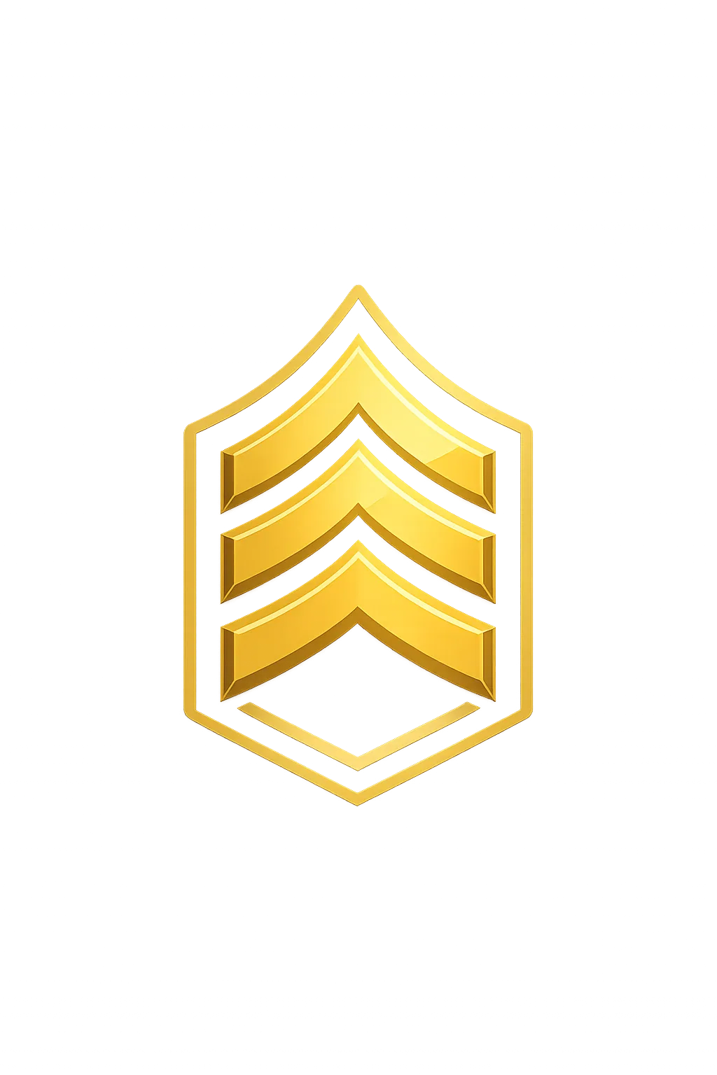 Gold SIM Sarge chevrons badge