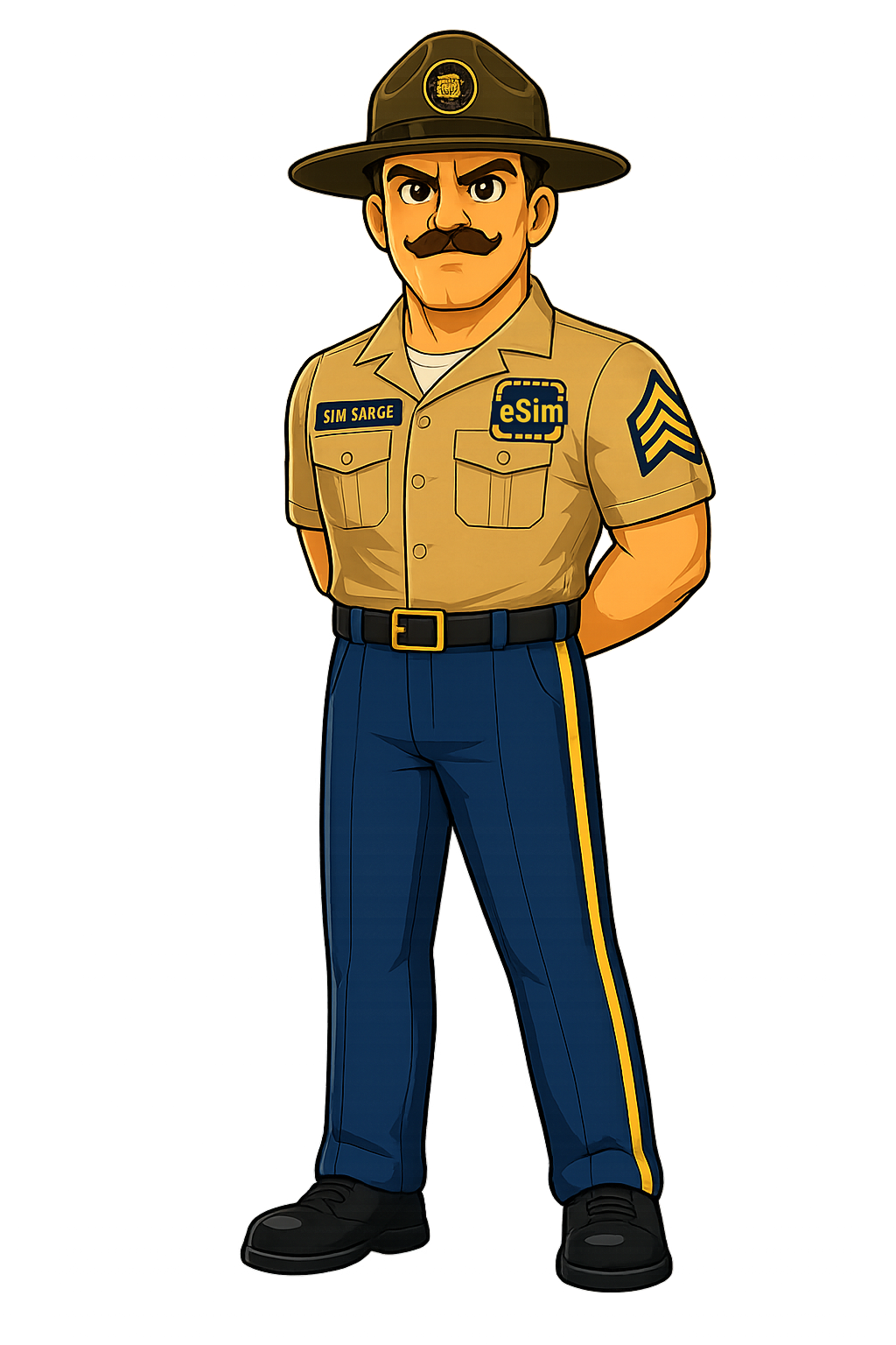 SIM Sarge standing ready for phone checks